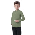 thumbnail image 4 of vdgthytj Toddler Baby Boys Girls Button down Shirts Kids Collared Long Sleeve Uniform Dress Shirt Tops Spring Fall Clothes, 4 of 6