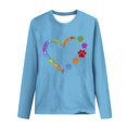 thumbnail image 4 of Pisexur Hauts d'Automne pour Femmes Mode Mignon Cœur Graphique Imprimé T-Shirt Hauts Col Rond Manches Longues Chemises pour Femmes Habillées Décontractées Sorties Hauts Confort Polyvalent Léger T-Shirts, 4 of 5
