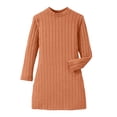 thumbnail image 5 of HXWCHs Robe Trapèze Filles Coupe Ajustée Robe Moulante Hiver Chaude Extensible Col Roulé Manches Longues Tenue Décontractée pour Tout-Petits et Enfants avec Doux Orange 9-10 Ans, 5 of 5