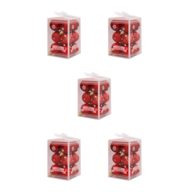 Decodeary 12piece Wedding New Year Navidad Pendant Ball Wide Application And Easy red 5Set