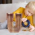 thumbnail image 3 of Wooden English Letter Savings Can with Transparent Glass Front for Coin Storage, 3 of 6