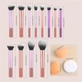 thumbnail image 4 of LNGOOR Portable Face Makeup Tools Set  15pcs Professional Make up Set With 12 Multi-use Makeup Brushes+2 Sponges+1 Puff  Cosmetic Tool Set  Functional Makeup Brushes Makeup Kit for Women, 4 of 6
