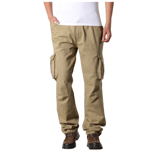 cllios Aubaines Pantalon Cargo pour Homme Coupe Décontractée Pantalon à Multiples Poches Pantalon de Travail Militaire Pantalon Classique de Randonnée Cargo