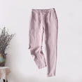 thumbnail image 2 of Loose Plus Size Pants for Women Straight Leg Capris Pants Casual Slacks Cotton Sweatpants Drawstring Elastic Waist Trousers Clearance Solid Color Pants Workout Pink XXXL, 2 of 3