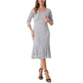 thumbnail image 1 of INSPIRE CHIC Robe d'Invitée de Mariage pour Femme Tenues de Soirée 2 Pcs Robes Sans Manches avec Boléro TP Gris Pâle, 1 of 5