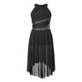 thumbnail image 1 of MSemis Kids Girls Shiny Rhinestone Sleeveless Lyrical Ballet Leotard Tulle Skirt Modern Contemporary Black 6, 1 of 7
