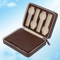 thumbnail image 3 of MasteelfCA Portable Zippered Watch Travel Case Holder 8 Compartments Watches Interior Storage Organizer Watch Collection Travel Bag (Brown 8 Watch Box Compartments), 3 of 7