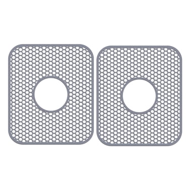 Tapis d'Évier en Silicone, Lot de 2 Protège-Éviers pour Évier de Cuisine avec Drain Arrière, Tapis d'Évier Pliant Non Résistant à la Chaleur