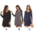 thumbnail image 1 of MesaSe Ladies New Lace Stitching Solid Color Plus Size Pajamas Nightgown, 1 of 16