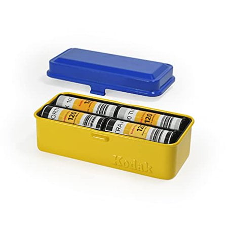 KODAK 120/135 Film Case - for 8 Rolls of 120 Films / 10 Rolls of 35mm Films - Retro Steel Case to Sort & Safeguard Film (Blue) (Film is not included)