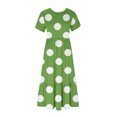 thumbnail image 3 of Snorda Robe Longue Ample à Imprimé pour Femmes, à Manches Courtes, avec Poche et Col Rond, 3 of 4