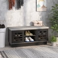 thumbnail image 2 of Costway Banc de Rangement pour Chaussures avec Coussin Organisateur de Rangement pour Chaussures Étagère à Chaussures Entrée Gris, 2 of 10