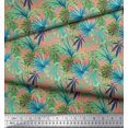 thumbnail image 2 of Soimoi Poly Georgette Fabric Tropical Leaves Print Fabric by Yard 52 Inch Wide, 2 of 5