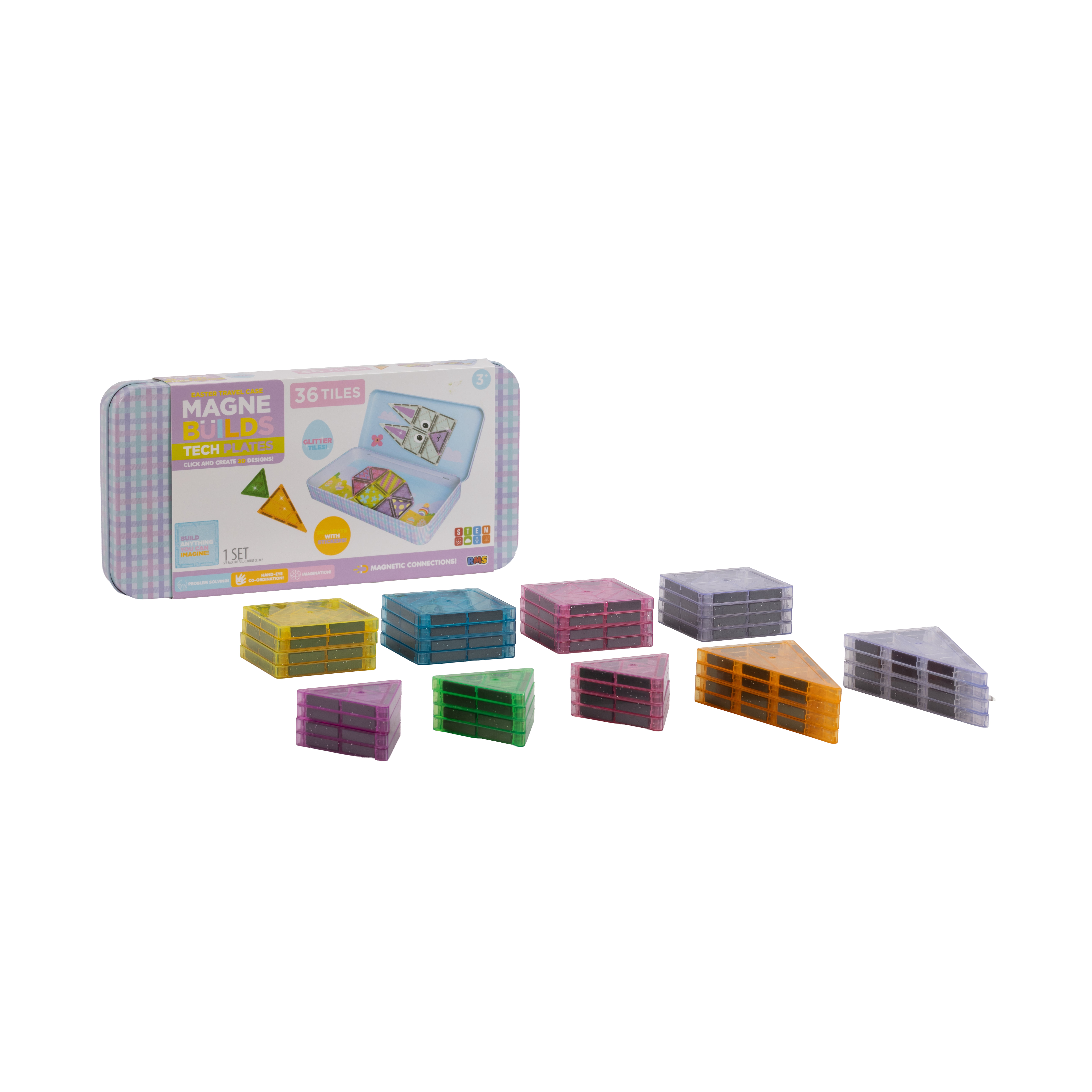 MAGNA-TILES XTRAS: Roads 12-Piece Magnetic Construction Set, The