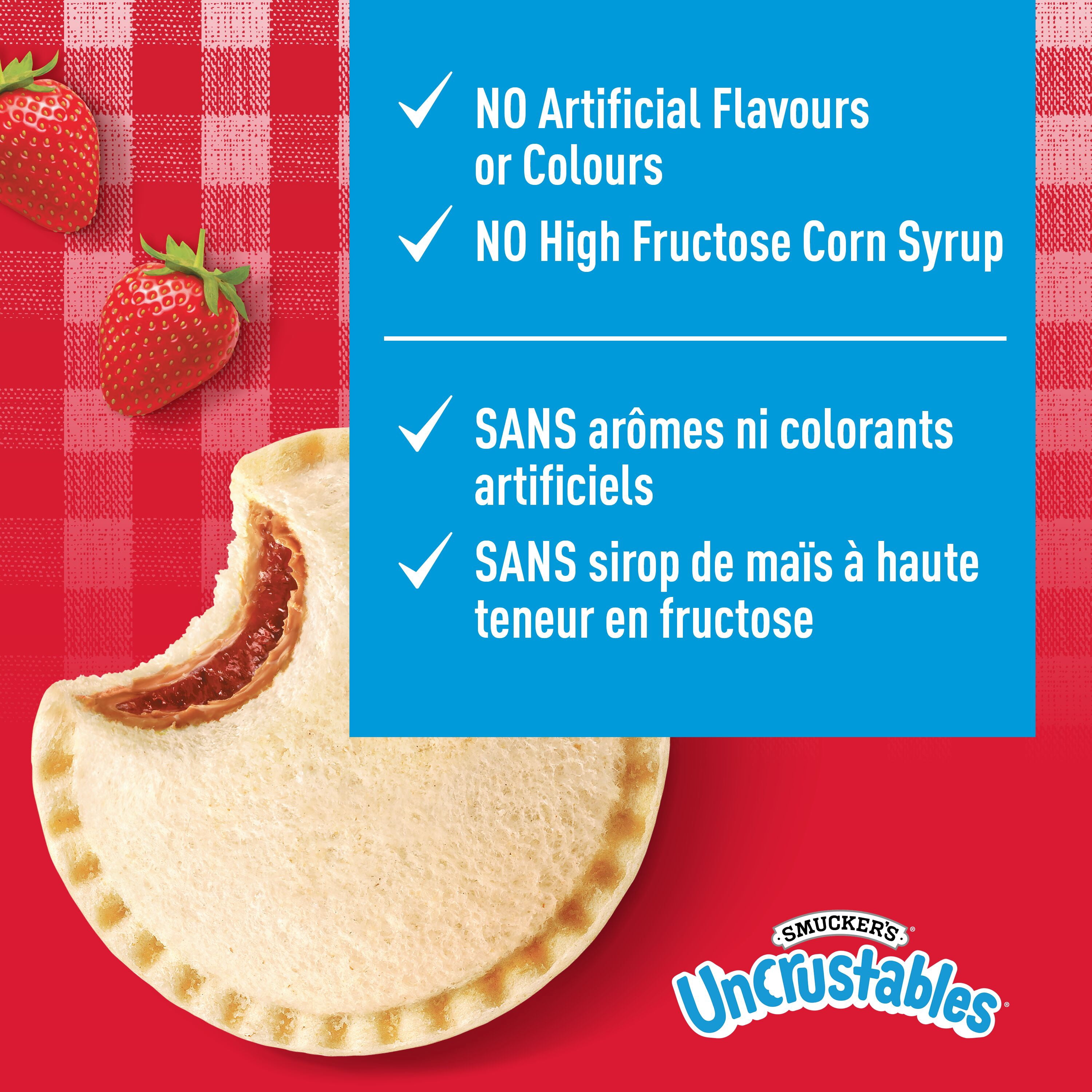 Smucker's Uncrustables Peanut Butter and Strawberry Spread Sandwich, Frozen, 58g, Pack of 4