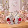 thumbnail image 4 of Wedding Couples Elephant Statues Art Sculptures for Valentines Entry Cabinet, 4 of 8
