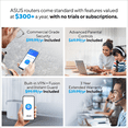 thumbnail image 2 of ASUS RT-BE5000 Dual-band WiFi 7 (802.11be) Mesh-Compatible Router, 5000 Mbps, 2.5G port, Parental Controls, and VPN Support, 2 of 6
