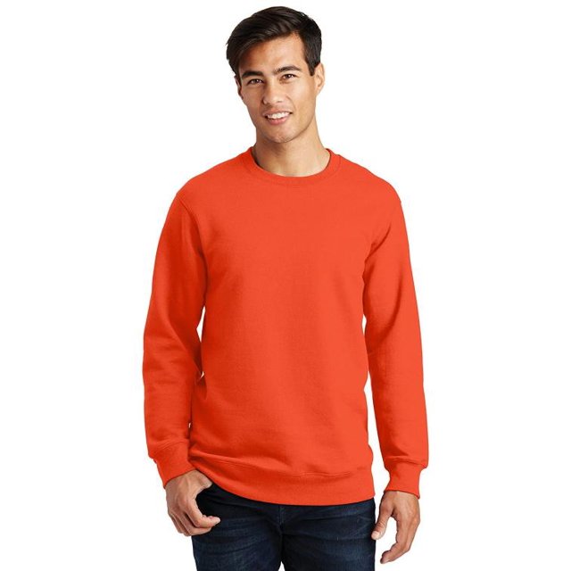 Port 1153983 Fan Favorite Fleece Crewneck Sweatshirt, Orange - Medium