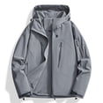thumbnail image 2 of Sentmoon Womens Jackets Plus Size Hooded Neck Long Sleeve Womens Coat Zipper Solid Color Windproof Waterproof Womens Clothes Trendy Fall and Winter Active for Climbing and Hiking, 2 of 4