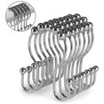 thumbnail image 4 of Under 10 Hooks 12 Pcs Shower Curtain Hooks Shower Curtain Rings Stainless Steel Roller Sliding Anti Drop Double Shower Hooks for Curtain Bathroom Shower Curtains, 4 of 8