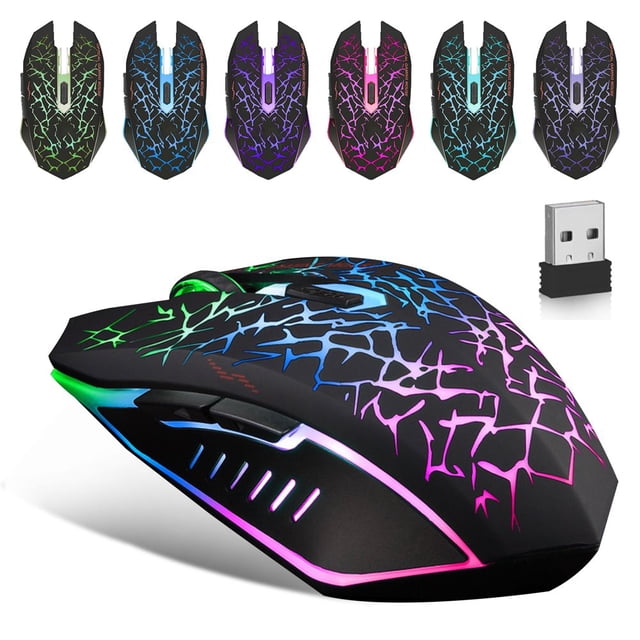 YOPTOP Wireless Gaming Mouse Rechargeable USB 2.4G Computer Ergonomic Optical Mice for PC Laptop Desktop Windows Mac Silent,type_c