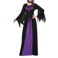 thumbnail image 4 of EQWLJWE Robe de Sorcière d'Halloween pour Femmes Manches Longues Gothique Cour Manches Longues Col Carré Robe à Lacets, 4 of 7