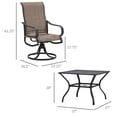 thumbnail image 3 of Outsunny Ensemble de Salle à Manger de Patio Extérieur 5 Pcs, Noir, 3 of 10