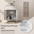 thumbnail image 4 of Gymax Armoire de Rangement de Salle de Bain Autoportante Grand Tiroir avec Tablette Ajustable Blanc, 4 of 9