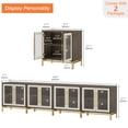 thumbnail image 2 of WAMPAT 4-in-1 Modern Leather-Texture Sideboard with Glass Doors, Soft-Close Hinges, 16" Deep Storage Buffet for Kitchen & Dining Room, 2 of 8