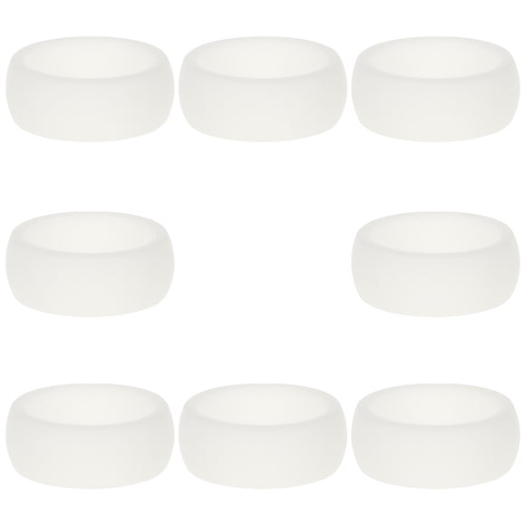 HOOWIFFY 8Pcs Male Wedding Bands Silicone Breathable Simple Design Waterproof Sports Activities