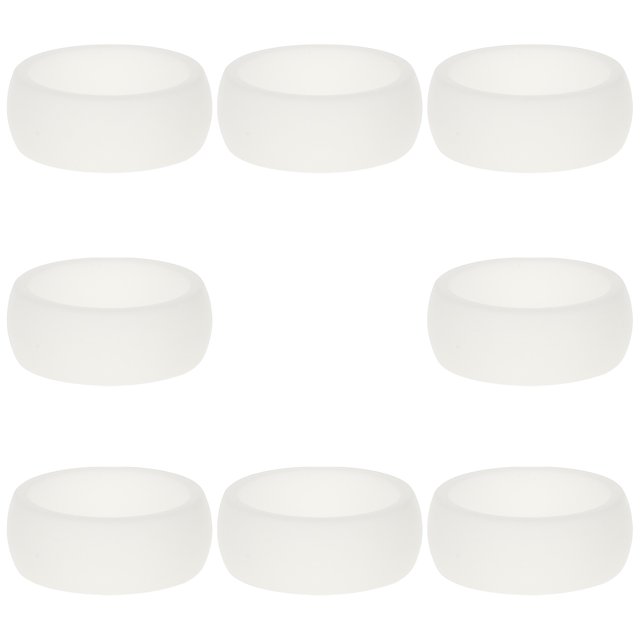 HOOWIFFY 8Pcs Male Wedding Bands Silicone Breathable Simple Design Waterproof Sports Activities