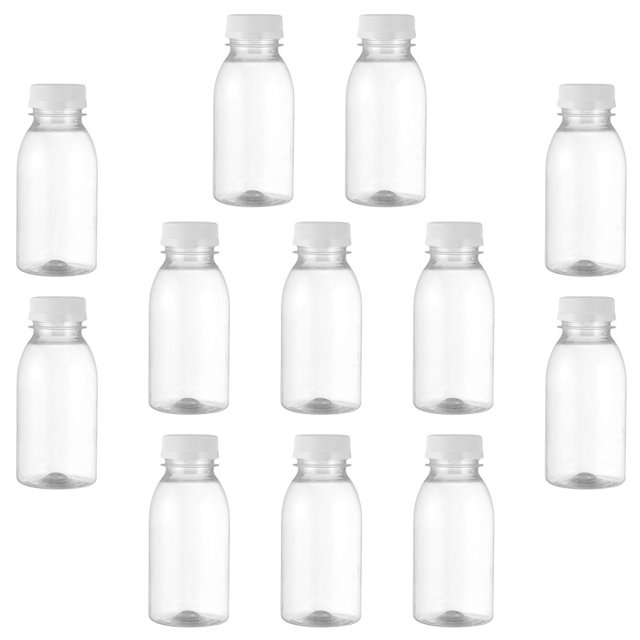 12 Pcs Bouteilles de Rangement pour Lait en Plastique Transparent 250ML Bouteilles pour Boissons