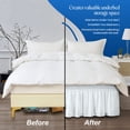 thumbnail image 4 of Wrap Around Bed Skirt 21" inch Drop Easy Care Microfiber Made Bedskirts (RV King-White), 4 of 6