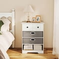 thumbnail image 2 of Costway Commode à 4 Tiroirs Moderne Organisateur de Rangement avec Étagères Ouvertes Trousses Anti-Basculement Blanc, 2 of 10