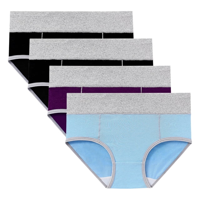 Culottes Menstruelles pour Femmes, 4 Pcs, Réutilisables, Anti-Fuites, Grande Taille, Culottes de Protection Post-Partum