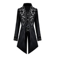 thumbnail image 3 of LSLJS Men's Fashion Coat Windbreaker Gothic Style Jacket Men's Retro Halloween Coat, Gothic Dress, 3 of 7
