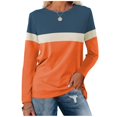 thumbnail image 1 of Pxiakgy Vente Chaude!! Tunique à Blocs de Couleur pour Femmes Hauts Décontractés à Manches Longues Col Rond Pull Tunique à Blocs de Couleur pour Femmes Hauts Décontractés à Manches Longues Col Rond Pull Orange S, 1 of 7
