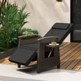 thumbnail image 1 of Costway Fauteuil Inclinable en Osier pour Patio, 1 Pce, avec Dossier et Repose-Pieds Réglables, Table d'Appoint Rabattable, 1 of 9