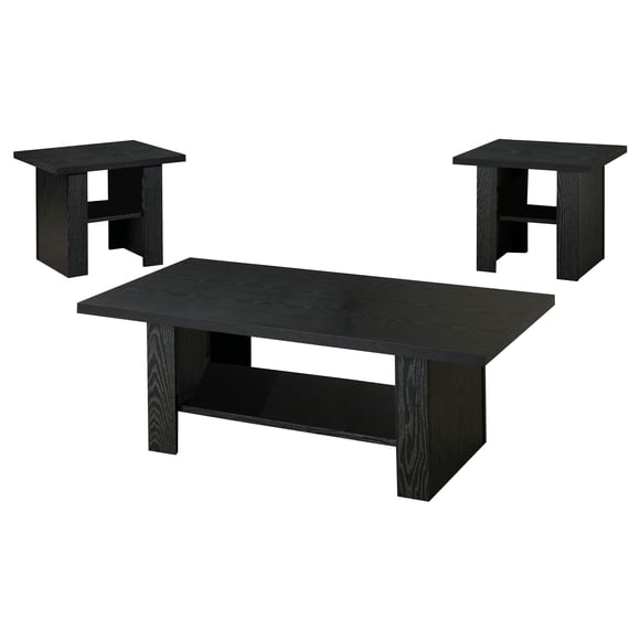 Coaster Company Rodez 3-Piece Wood Coffee Table Set with Shelf, Black Oak