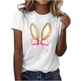 thumbnail image 2 of Weiqiqre Women's Tops Happy Easter T Shirt Easter Bunny Shirt Cute Rabbit Graphic Tee Gift Spring Tees Tops, 2 of 4