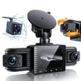 thumbnail image 1 of iiwey T1-pro Dash Cam Front and Rear Inside 3 Channel 1080P, Adjustable Lens Dash Camera for Cars with 8 IR Lamps Night Vision, Three Ways Triple Car Camer, 1 of 7