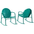 thumbnail image 1 of Afuera Living Steel Metal Rocking Chair in Turquoise Gloss (Set of 2), 1 of 6