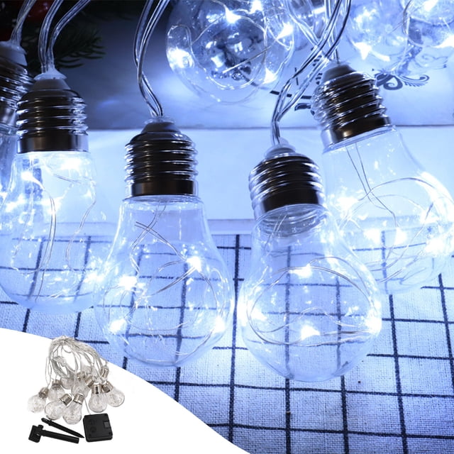 Dvkptbk String Linght Solar String Lights Outdoor Light Strings with 10 LED Filament Bulbs Patio Lights for Home Garden Tents Porch Backyard Patio Party Wedding Lighting & Ceiling