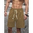 thumbnail image 4 of SUNSIOM Men Loose Joggers Shorts Casual Solid Color Ripped Drawstring Cargo Shorts with Pockets for Summer Streetwear, 4 of 6