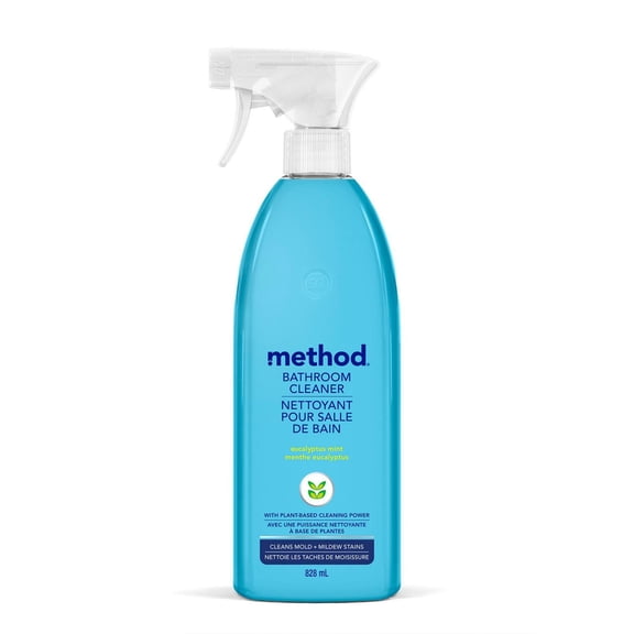 Method Bathroom Cleaner, Natural Cleaner, Spary, Eucalyptus Mint Scent, 828ml