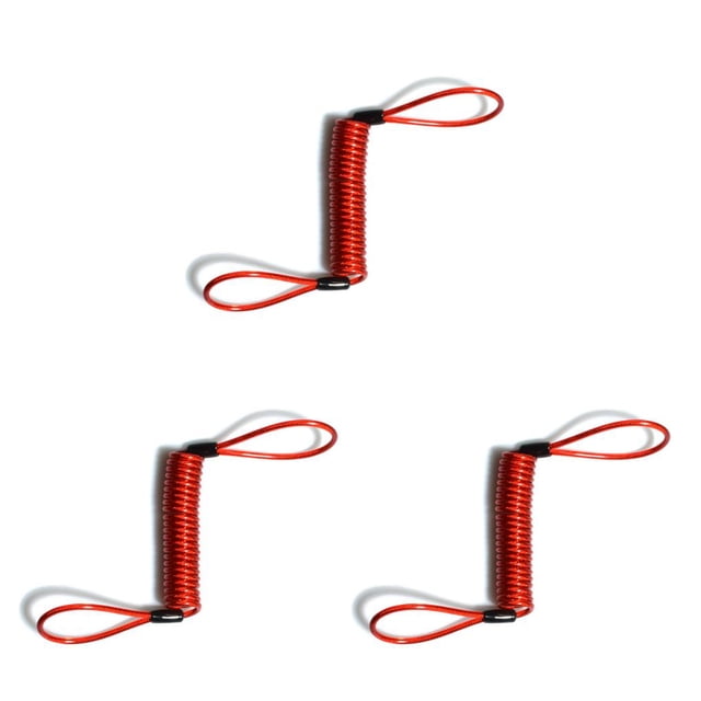 mmirethe Moto Anti-Perte de Sécurité Alarme Ressort Cordes Longes Scooter Portable Rappel Câbles Accessoires 1,38 Mètres Rouge 3Set