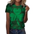 thumbnail image 1 of QIPOPIQ T-Shirts à Manches Courtes pour Femmes à Col Rond St. Patrick's Day T-Shirts Hauts Shamrock T-Shirt Chemise Verte Tunique St Patricks Day Chemises Imprimées pour Dames Col Rond Chemises de Vacances T-Shirts Graphiques Aubaines, 1 of 4