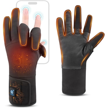 SNOW DEER Heated Fishing Gloves for Women Men Rechargeable Waterproof,Finger Dexterity Electric Heated Gloves for Cold Weather,Winter Hand Warmers Gloves for Hunting Photography Cycling Working