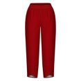thumbnail image 4 of RXIRUCGD Capris d'Été Confortables et Amples pour Femmes, Couleur Unie, Rouge, Taille : 4TG, 4 of 5