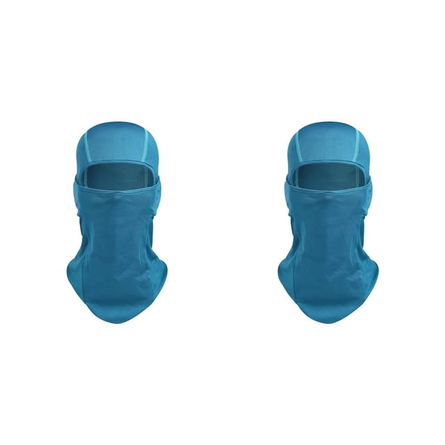 relayinert Cycling Skiing Outdoor Riding Hooded Windproof Soft Half Elastic Headscarf Multifunction Breathable Mask lake blue 2Set